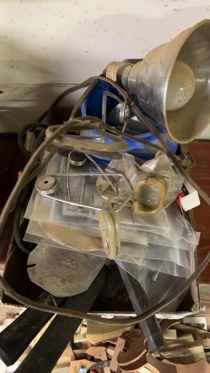 Small box, lot of miscellaneous tools, and one