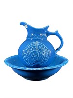 Blue McCoy  Turkey Pitcher & Wash Basin Bowl