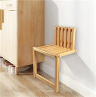DALUOBO Wall Mounted Folding Chair Solid Bamboo