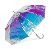 IRIDESCENT AUTO OPEN 50" ARC STICK UMBRELLA