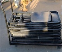 Black Folding Chairs w Cart