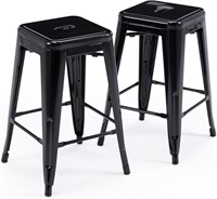 $80  Vogue 24 Black Backless Barstools  Set of 2