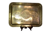 Large Antique Islamic Brass Tray