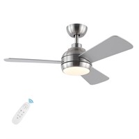 putroad 42 Inch Ceiling Fans with Lights, Brushed