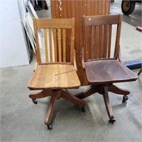 2- Antique Wooden Roller Chairs