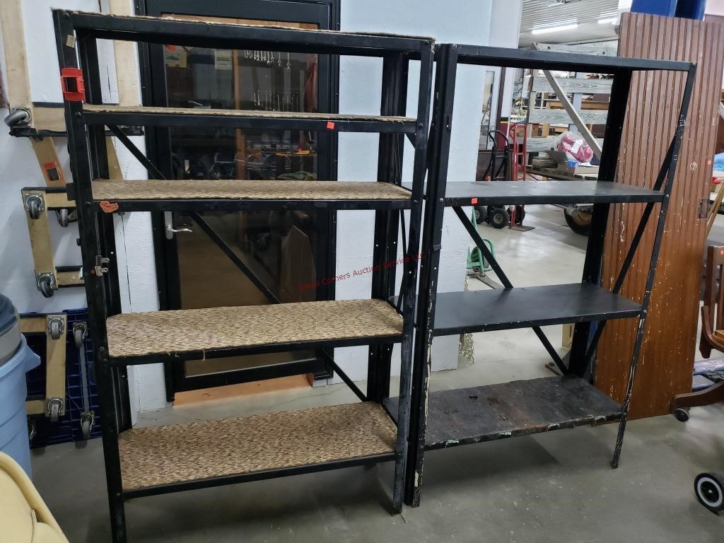 2- Used Metal Shelving Units, 42" Long