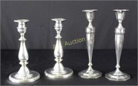 Two Pair Sterling Silver Candlesticks