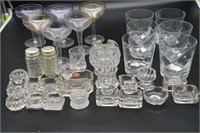 Misc. Clear Glass ~ Salt Cellars, Stemware & Etc.