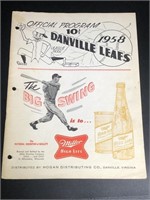 1958 Danville Leafs Officail Program