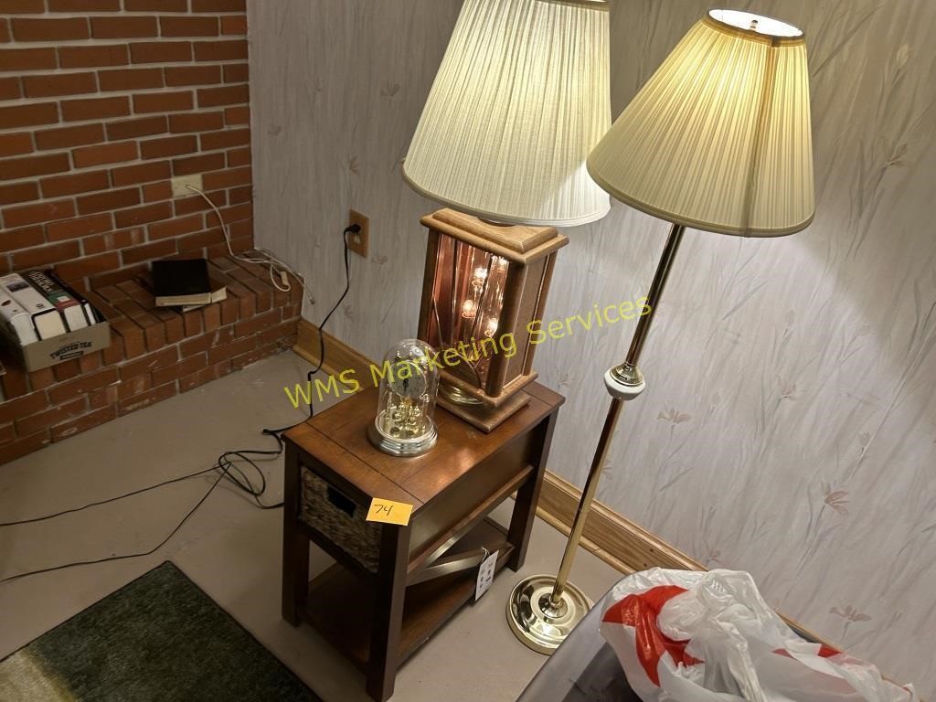 End Table, Floor Lamp, Anniversary Clock,