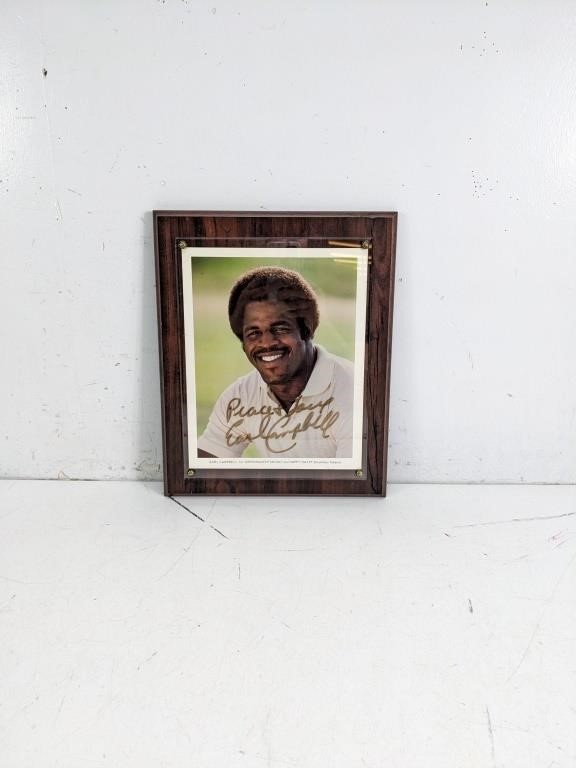 Signed Earl Campbell Skoal Promotional Plaque
