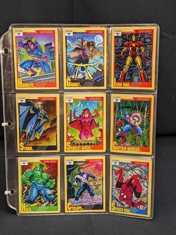 27 Vintage 1991 Marvel Super Hero Collector Cards