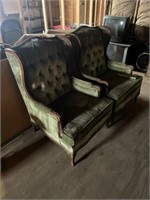 Pair of Upholstered Wing Back Chairs