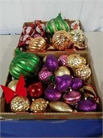 Two large boxes plastic Christmas ornaments