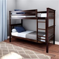 Max & Lily Bunk Bed Twin over Twin, Solid Wood