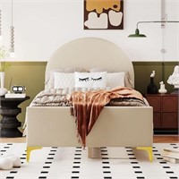 Prohon Full Size Upholstered Platform Bed with