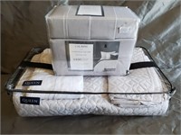 New Cal King Sheet Set And Queen Bedspread Set