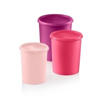 Tupperware Heritage 3pk Canister Set Pink