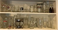 Collection of glassware, vintage jars & bottles...