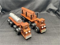 Wood Tractor Trailer Haulers Handcrafted (?)