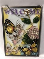8.5X11 INCH FAUX STAINED GLASS WELCOME HANGING