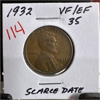 1932 WHEAT PENNY CENT SCARCE DATE