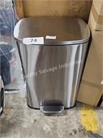 stainless steel trash can (dented)