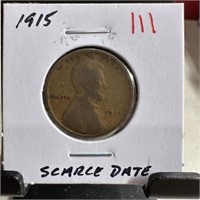 1915 WHEAT PENNY CENT SCARCE DATE