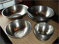 10 S/S Mixing Bowls 1 Lot