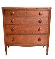 19th Century Cherry Country Sheraton Chest