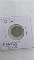 1876 Seated dime