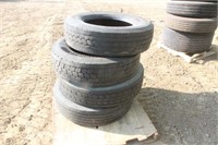 (4) Assorted 22.5 Tires