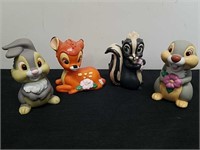 Four vintage 4.5 in Bambi figurines made by Sears