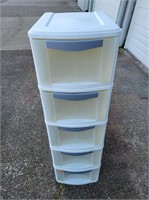 (5) Stackable Plastic Drawers