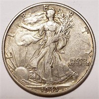 1943-D Walking Liberty Half Dollar XF/AU