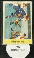 1958 Parkhurst #1 Pulford Comes Close Hockey Card