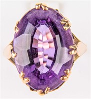 Jewelry 14kt Yellow Gold Amethyst Cocktail Ring