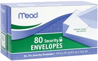 Mead #6-3/4 Envelopes, Security Printed Lining