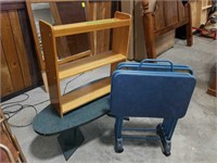 TV trays, book shelve, table