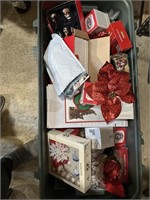 Large Bin of Christmas Items Tote not Included