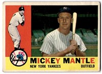 1960 Topps #350 Mickey Mantle Low End Condition. S