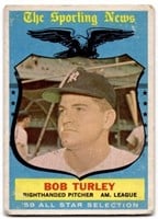 1959 Topps High #570 Bob Turley Low End Condition.