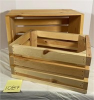 2 Wood Storage Crates