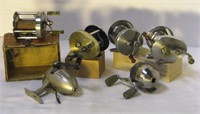 6 Shakespeare Fishing Reels - Thumb & Button Cast