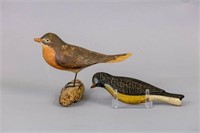 Lot with Carved Robin on Driftwood by Unknown