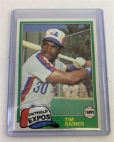 1981 Rookie Tim Raines Traded Baseball Card