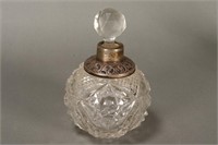 Edwardian Sterling Silver & Crystal Perfume Bottle