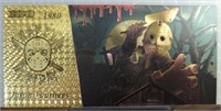 Jason Voorhees 24K gold-plated banknote