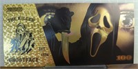 Ghostface scream 24K gold plated banknote