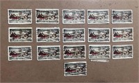 Lot of 16 1974 Currier & Ives Christmas 10c stamps